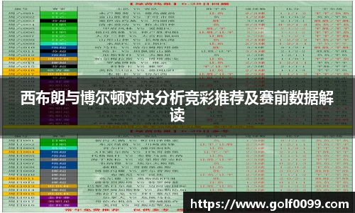 西布朗与博尔顿对决分析竞彩推荐及赛前数据解读